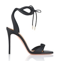 Sandales Noires et Dorées à Talons Aiguilles pour Femme, Grande Taille 44 45 46 47, Idéales pour les Soirées