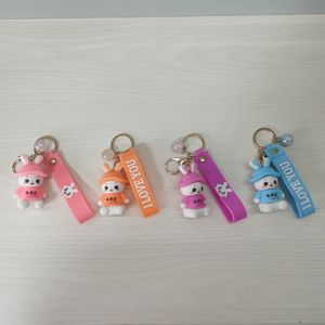 Venta al por mayor linda chica <span class=keywords><strong>de</strong></span> dibujos animados transparente goma suave PCV llavero juguetes personalizados plástico PVC 3D figura <span class=keywords><strong>Anime</strong></span> llaveros - Product Image 1