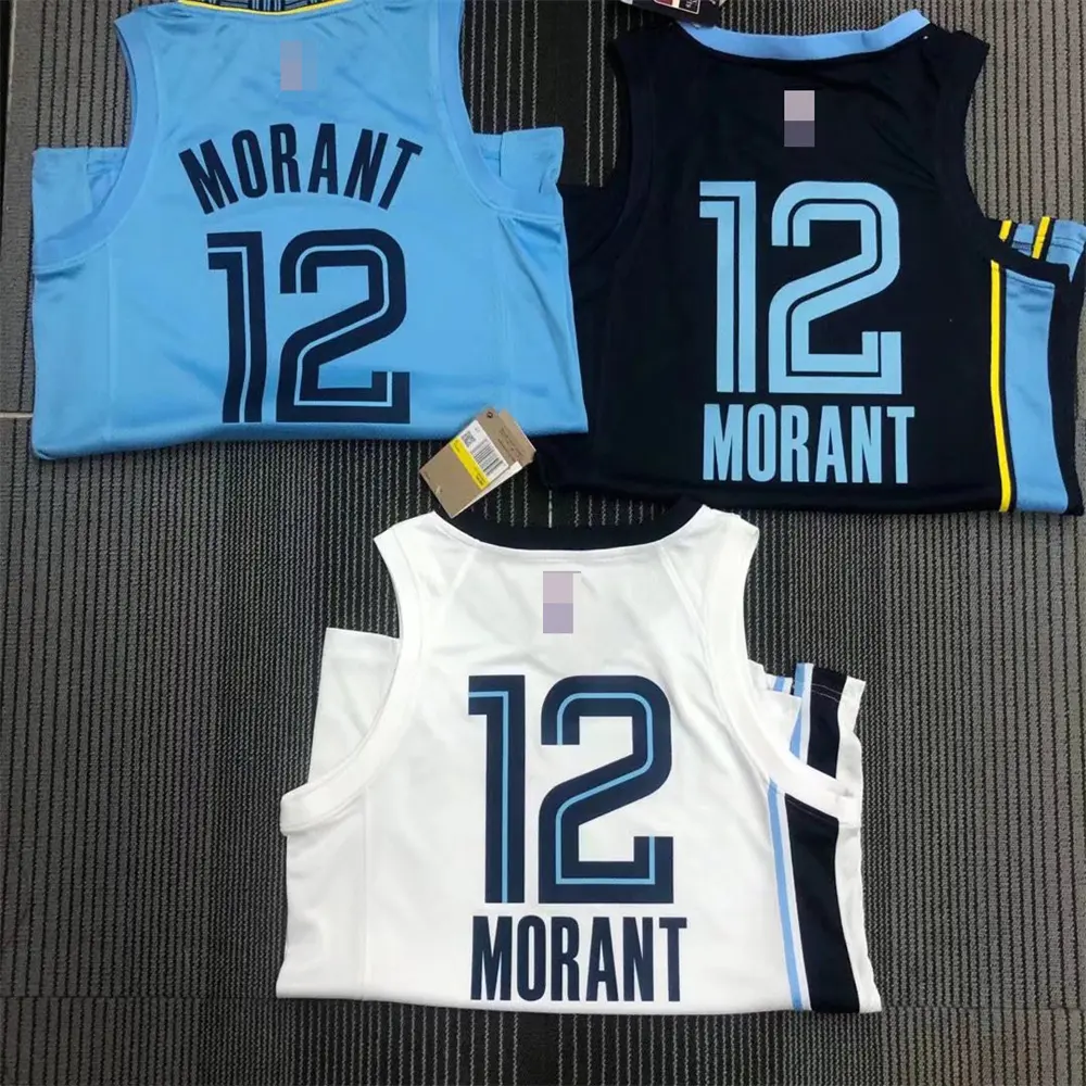 original 1:1 sports clothing fans jersey Grizzlies #12 Ja Morant jersey basketball wear for men heat transfer basketball shirts