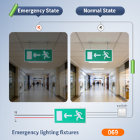 Nouvelle conception de lampe de signalisation d'urgence commerciale rechargeable, lampe de secours LED pour sortie d'urgence