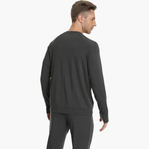 Bamboo Knitted Breathable <b>Thermal</b> Casual Sleepwear Short Sleeve Tops Trousers 2 Pieces Combo Set Kurta <b>Pajamas</b> for Men - Product Image 4