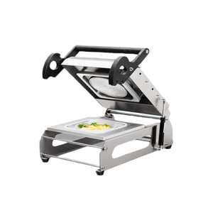 Machine d'emballage alimentaire semi-automatique efficace pour la scellage de barquettes, scellage thermique, facile à utiliser, nouvelle, comprend des fonctions de scellage et de découpe de gobelets - Product Image 1