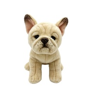 Peluche réaliste Bouledogue Français Crème, Jouet en Peluche Chien Réaliste, Animal en Peluche Doux et Moelleux, Poupée de Compagnie, Cadeau pour Décoration, Vente en Gros, Logo Personnalisé