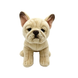 Peluche réaliste Bouledogue Français Crème, Jouet en Peluche Chien Réaliste, Animal en Peluche Doux et Moelleux, Poupée de Compagnie, Cadeau pour Décoration, Vente en Gros, Logo Personnalisé - Product Image 1