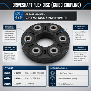 Disque flexible d'<span class=keywords><strong>arbre</strong></span> <span class=keywords><strong>de</strong></span> <span class=keywords><strong>transmission</strong></span> 26117511454 26111209168 pour BMW Série 3 5 E46 <span class=keywords><strong>E36</strong></span> E39 E34 Z3 323i 325i 328i 525i 528i Joint en caoutchouc Guibo - Product Image 3