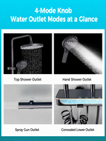 Ensemble de douche pluie moderne en aluminium pour salle de bain, système de robinetterie de douche murale avec mitigeur pour hôtel, appartement et usage extérieur