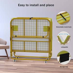 <span class=keywords><strong>Cama</strong></span> Plegable Moderna Multifuncional con Altura Ajustable, Colchón de Espuma Viscoelástica, Ruedas Giratorias, <span class=keywords><strong>Cama</strong></span> Plegable Tamaño Individual, <span class=keywords><strong>Cama</strong></span> de Invitados - Product Image 2