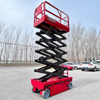 Plateforme élévatrice à ciseaux électrique, plateforme élévatrice hydraulique, capacité de charge 350-500 kg, hauteur 4m-16m, personnalisable, support de logo OEM, couleurs au choix