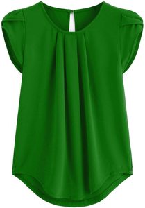 新しい夏の女性ブラウスルーズOネックシフォンシャツ女性半袖ブラウス特大シャツレディーストップスとブラウストップ - Product Image 3
