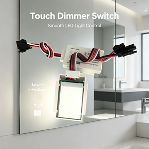 Eénknops éénkleurige 24V aanraaksensor schakelaar IP54 waterdicht CE gecertificeerd voor LED-lichtstrip op slimme spiegel - Product Image 3