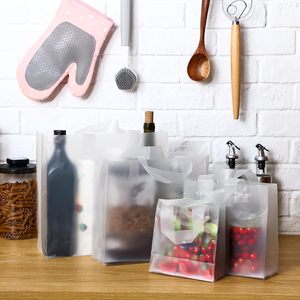 Frosted Plastic Gift Bags 4 Inch Clear With Handles Durable For Birthday Christmas Small Business Use - Product Image 5
