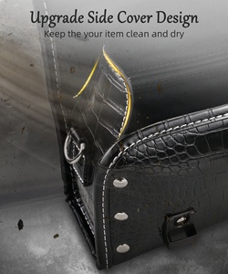 NiceCNC <span class=keywords><strong>moto</strong></span> <span class=keywords><strong>fourche</strong></span> renforcé Vintage <span class=keywords><strong>cuir</strong></span> reliure guidon sangles sac à outils Sissy Bar côté cadre sac pour Harley Dyna - Product Image 5
