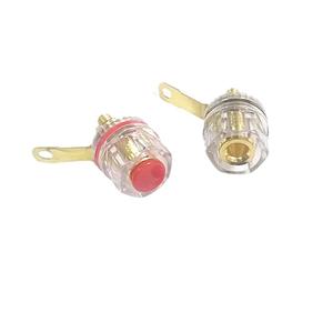 Haut-parleur amplificateur à poteau en cuivre plaqué or, haut-parleur à borne de câblage transparente comme du cristal, prise banane 4 mm, sortie d'usine - Product Image 3