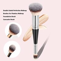 Pinceaux de maquillage Gracedo, pinceau double embout pour fond de teint et anticernes, poils de luxe premium, pinceau rond effilé pour le tamponnage et l'anticernes