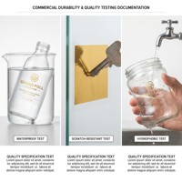 Etiqueta Adhesiva de Vinilo Transparente Personalizada OEM con Lámina Dorada, Etiquetas con Logotipo Transparente de Marca Privada, Resistentes al Agua para Cosméticos, Alimentos y Bebidas