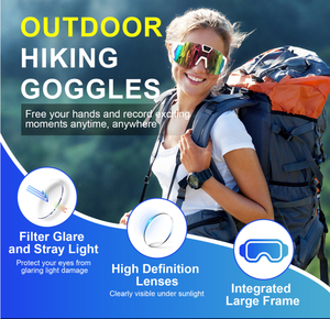 Gafas con Cámara HD 1080P, Gafas de Sol Resistentes al Viento para Deportes al Aire Libre, Ciclismo y Esquí, Gafas con Grabador de Fotos y Vídeos - Product Image 5