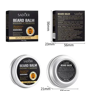 Offre Spéciale SADOER produit de soin de barbe professionnel sans agglutination rafraîchir Texture lissant hydratant baume à barbe pour hommes