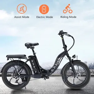 모조리 지방 타이어 foldable 전기 자전거-AVAKA BZ20 접이식 전기 자전거 20 인치 지방 타이어 48v 500W 모터 장거리 15Ah 리튬 이온 배터리 7 속도 전기 오토바이 자전거