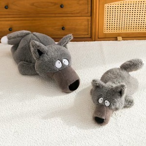 Peluche Loup Brodé Super Doux en Gros, 25-35cm, Gris Moelleux, avec Logo Personnalisé pour Cadeaux Anti-Stress - Product Image 6