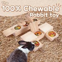 Jouets pour animaux de compagnie jouets de lapin en bois interactifs renifler et collation lapin à mâcher pour friandises cochon d'inde Hamster soulagement de l'ennui garder occupé