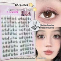 Faux cils synthétiques auto-adhésifs sans colle, 120 pièces, grande capacité, en forme de tournesol, naturels, réalistes, segmentés