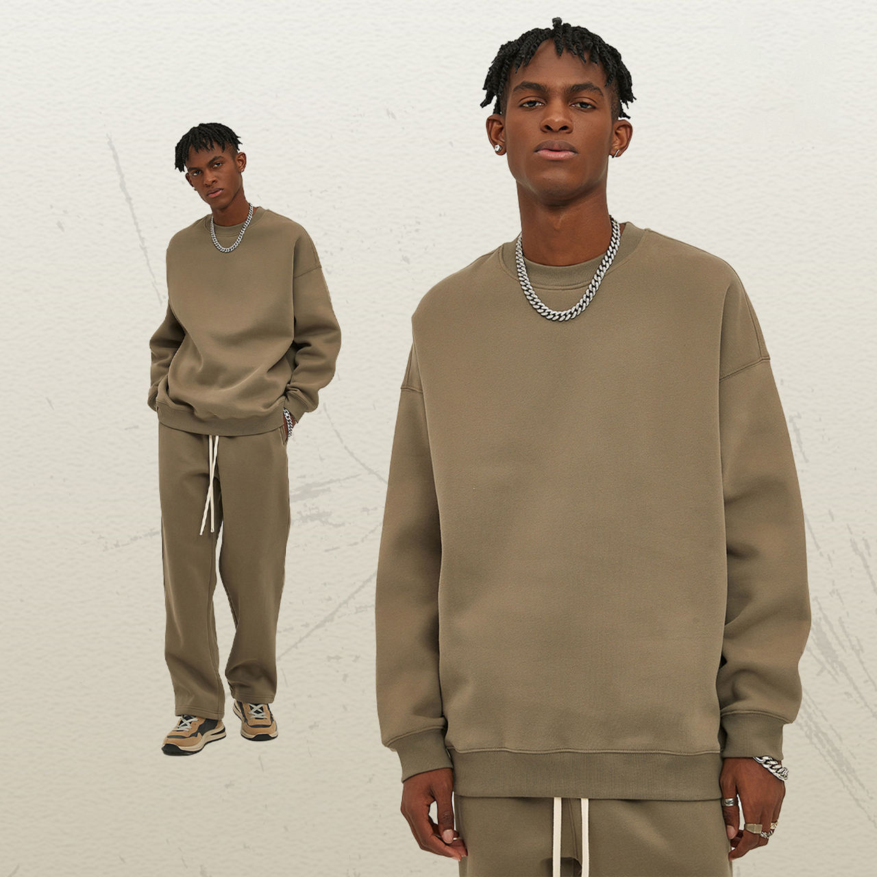 เสื้อกันหนาวสีเทากาแฟ