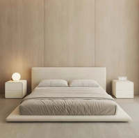 Lit rembourré moderne et simple, écologique, taille King Size, avec cadre en bois de pin, couleur personnalisable pour chambre d'hôtel/villa