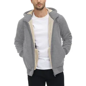 Custom Men's Fleece Hoodie Casual Sweatshirts Windproof Jackets With Zipper Pockets Men's Hoodies & Sweatshirts