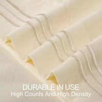 Ensemble de draps de lit 4 pièces pleine grandeur en polyester uni – Design moderne pour hôtel et maison, résistant aux plis, à la décoloration et aux taches, 200 fils au pouce carré