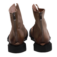 Vente en gros de bottines en cuir véritable doublées de fourrure pour femmes avec semelle épaisse fermeture éclair latérale tendance confortable