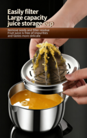 Presse-agrumes manuelle en acier inoxydable, extracteur de jus de fruits, presse-citron en métal pour la cuisine, la maison et les restaurants