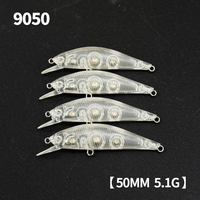 Leurre de pêche Minnow non peint Jerkbait 50mm 2.9g pour truite et achigan, Mini Minnow coulant, Leurre vierge Spearhead Ryuki River Bait Pesca