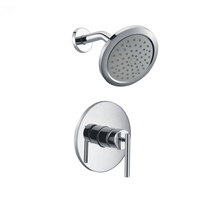 Mitigeur de douche mural moderne en chrome pour salle de bain, avec poignée sculptée et système d'équilibrage de pression intégré, pour baignoire et douche, idéal pour hôtels et chambres.