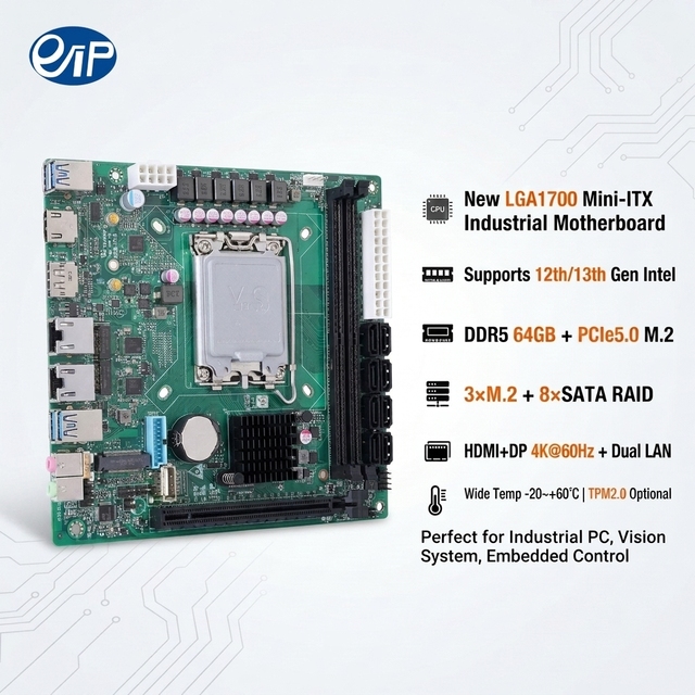 New EITX-7511 H670 Enterprise-Class NAS Industrial Control Desktop Mini-ITX Motherboard LGA1700 Intel 12th/13th Gen DDR5 64GB