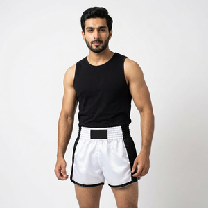 Shorts de combat MMA Muay Thai 100% polyester en gros, logo personnalisable, technique lavée, vêtements d'entraînement de boxe - Product Image 1