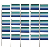 Drapeau de poche économique et écologique en polyester LGBTQ 14*21cm MLM Vincian Pride avec bâton en acrylique/plastique