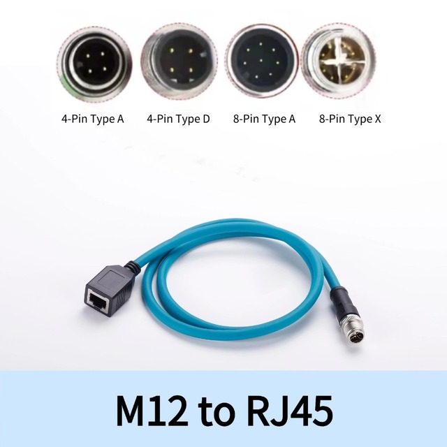 M12 to RJ45 Connectors M12 to RJ45 Link Industry Ethernet Cable IP67 Camera Connection Line signal Data Transmission Connector