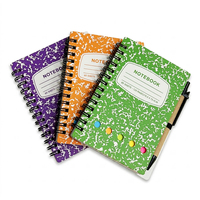 Mini carnet à spirale avec stylo, notes adhésives, carnet de notes A6 avec porte-stylo, carnet d'écriture portable, logo personnalisé, impression OEM