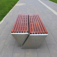 Bancs de parc modernes en forme de V Chaise de repos pour patio Bancs en bois pour l'extérieur