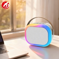 Sistem KTV Portabel USB Baterai RGB untuk Speaker Karaoke Mikrofon Dukungan Kartu Memori Radio FM AUX Hadiah Pesta Keluarga di Rumah