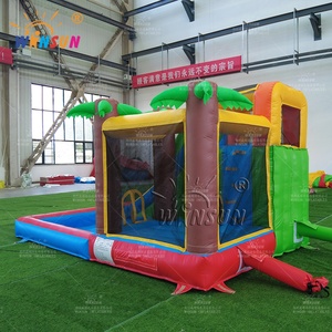 WINSUN Jardin d'enfants Éléphant Personnage de dessin animé Château de saut Toboggan gonflable avec piscine pour enfants - Product Image 4
