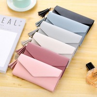 Dompet Wanita Kulit PU Multi Warna Grosir Lebih Murah, Dompet Panjang Anti RFID, Tempat Kartu Kredit Tanpa Penutup, Tebal 30mm