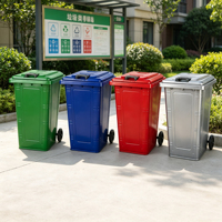 Conteneur à déchets en acier écologique, lisse, facile à nettoyer, 240L, pour hôtel, restaurant, gestion des déchets alimentaires