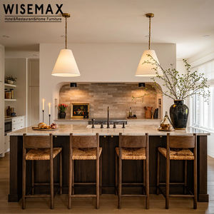 WISEMAX FURNITURE <span class=keywords><strong>Tabouret</strong></span> <span class=keywords><strong>de</strong></span> <span class=keywords><strong>bar</strong></span> <span class=keywords><strong>en</strong></span> bois d'acacia massif <span class=keywords><strong>de</strong></span> style vintage nordique, chaise haute <span class=keywords><strong>de</strong></span> <span class=keywords><strong>bar</strong></span> pour restaurant, <span class=keywords><strong>bar</strong></span>, hôtel, villa, café - Product Image 5