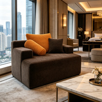 Einzelsitz-Sofa aus Cordstoff, Moderner Komprimierter Akzent-Sessel für Wohnzimmer, Schlafzimmer und Apartment
