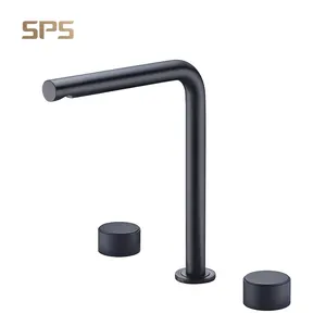 Faucet Black A2035 Contemporary Faucet Brass Handle Bathroom Wash Basin Water Mixer Sink Hand Taps Wash Grey Matt/Black/ Golden Basin Faucet