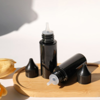 Flacon compte-gouttes en plastique PET noir de haute qualité, 30 ml, flacon compte-gouttes à huile à presser