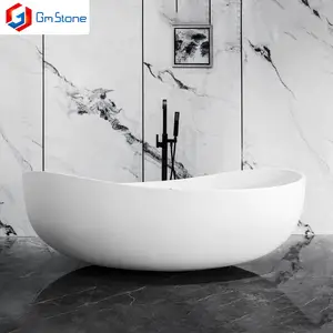 Baignoire blanche en pierre de marbre, pour grosse personnes/baignoire blanche, en vente, 180