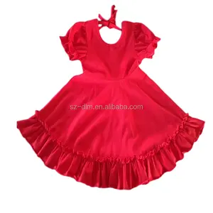 Sevgililer günü toddler kırmızı elbise kalp kıyafet süt ipek bebek kız giyim moda sevgililer butik elbise kızlar