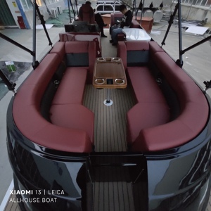 Gulungan pancing bahan Aloi Aluminium 2 tabung, perahu memancing Platform tempat tidur ponton apung dengan Bar LED dilengkapi dengan 90hp Motor luar - Product Image 4